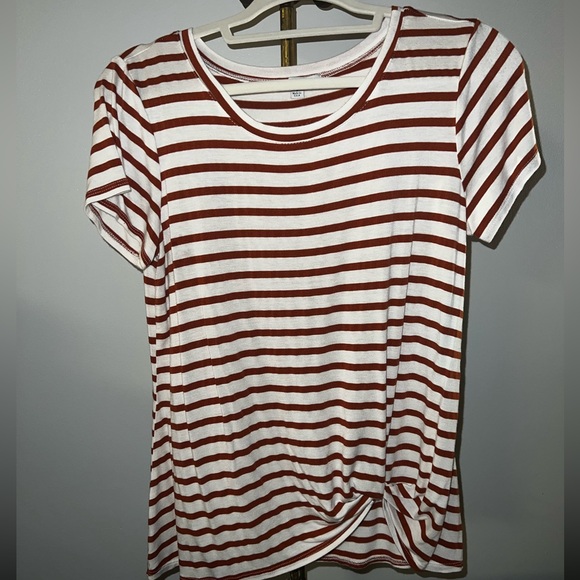 STRIPED CREW NECK T-SHIRT WITH TIE KNOT DETAIL - Picture 2 of 5